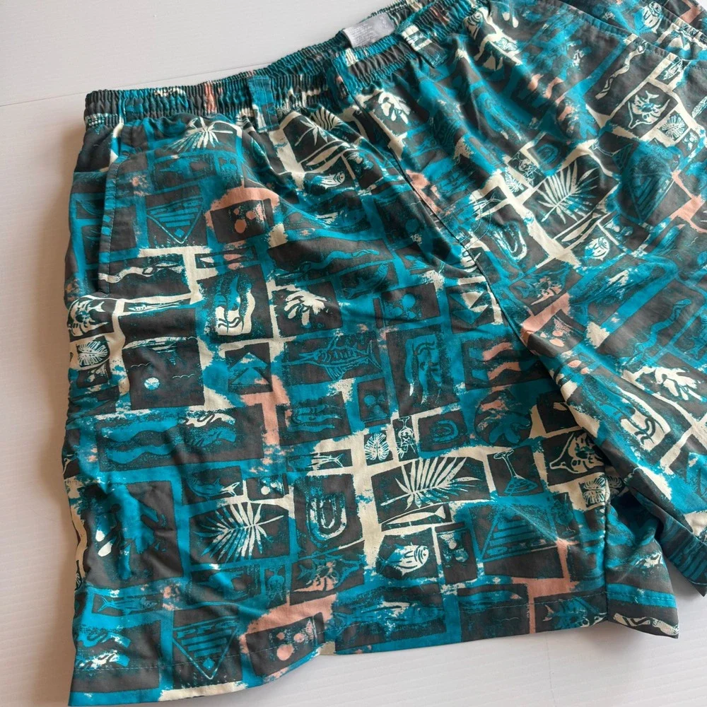 Columbia PFG Performance Fishing Gear Shorts Swim Trunks  L Teal ‎ Flora-bama